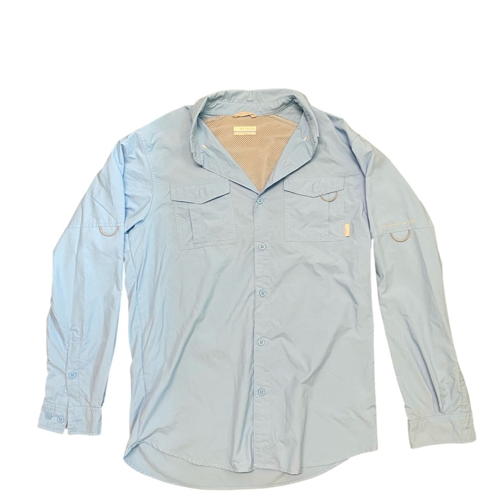 Colombia PFG  Sportswear Breathable Button Down Long Sleeve fishing Blue Size M - Picture 2 of 8